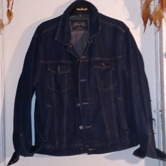Original Structure Dark Denim Jean Jacket 🧥 - Picture 7 of 8